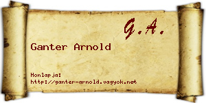 Ganter Arnold névjegykártya